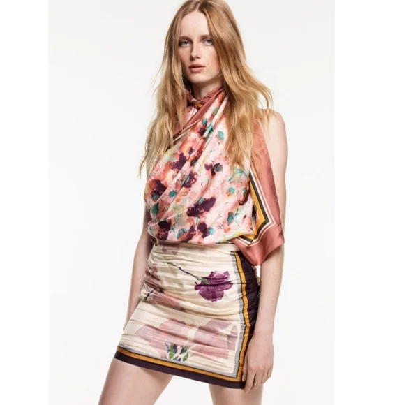 Zara 3-in-1 Limited Edition Printed Silk Hankerchief Dress - Picture 6 of 16